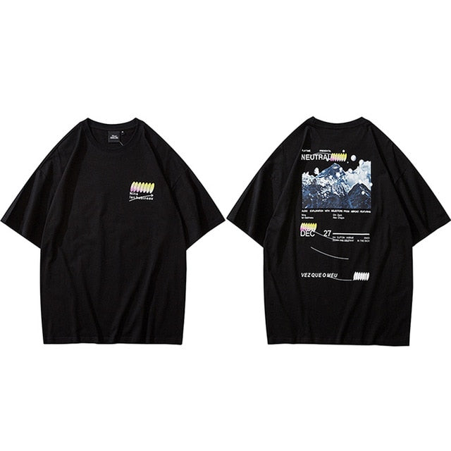 Hip Hop T Shirt Men Streetwear Iceberg Printed Tee Shirt Short Sleeve Cotton Casual T-Shirt Fashion Black Harajuku Tshirt