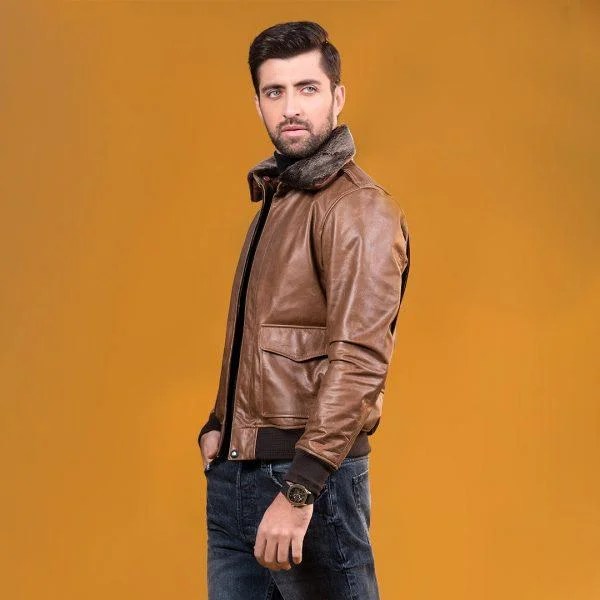 Aviator Leather Jacket - S
