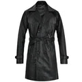 Classic Vintage Leather Trench Coat
