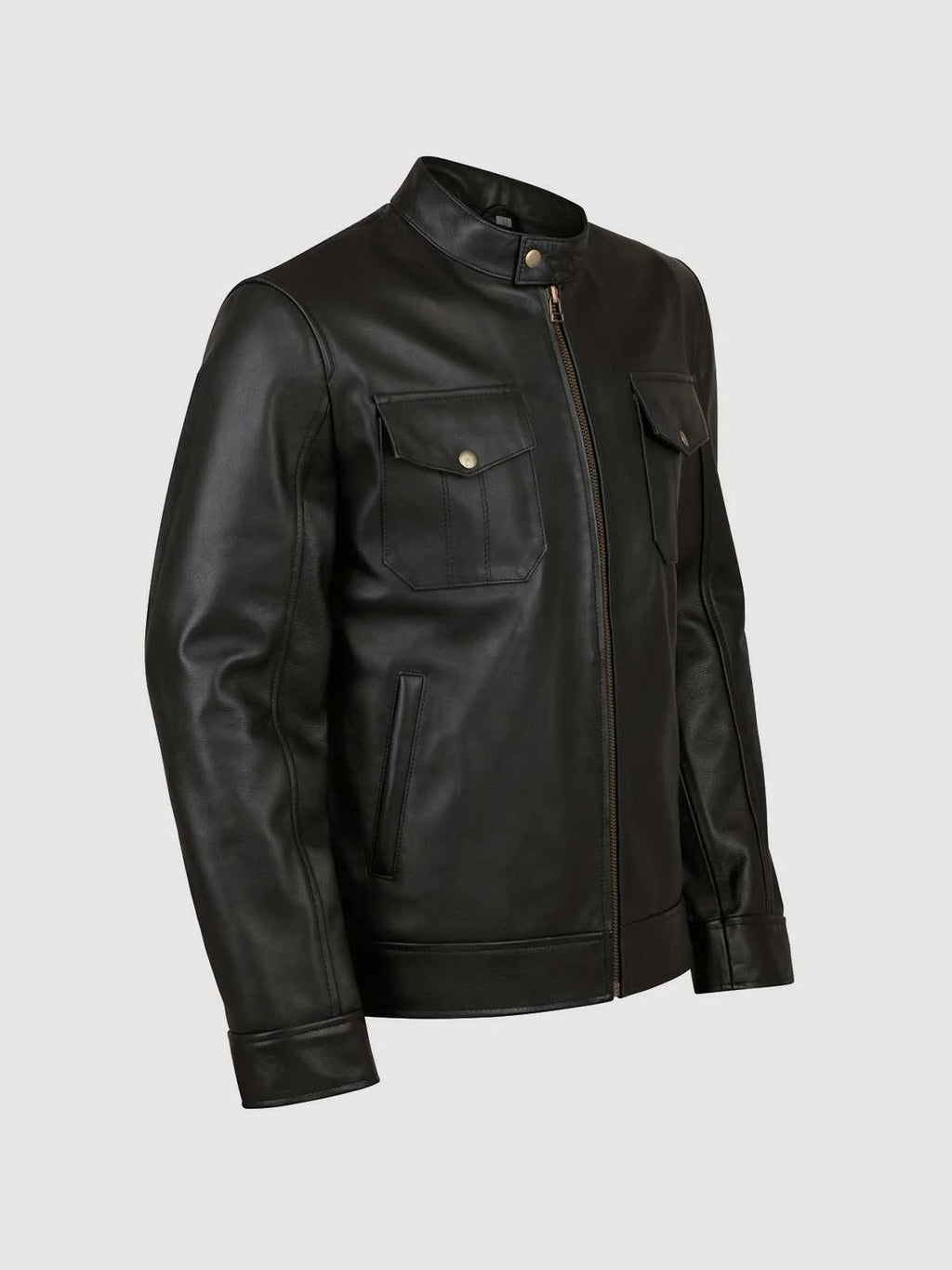 4 Pocket Black Leather Jacket