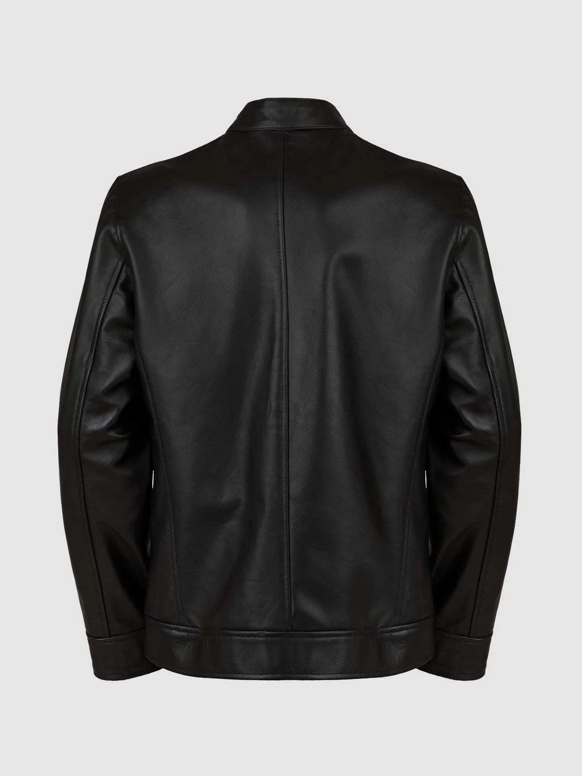 4 Pocket Black Leather Jacket