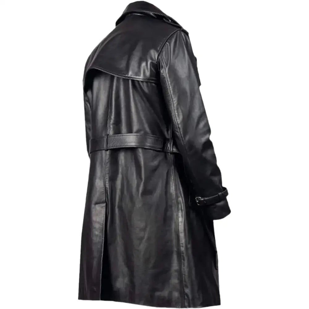 Premium Mens Cow Leather Trench Coat